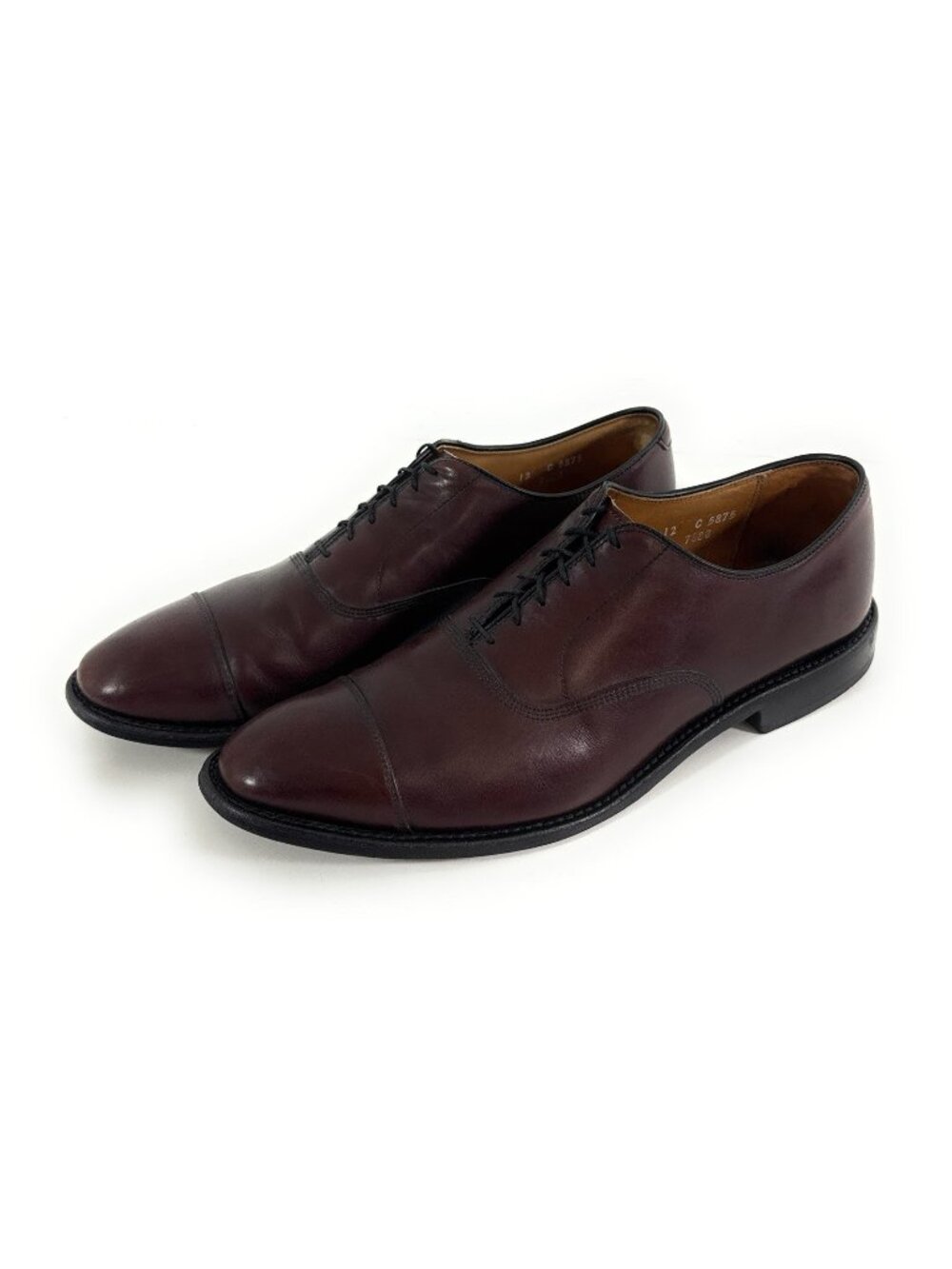Allen Edmonds Park Avenue Cap Toe Oxford Size 12 C Burgundy Leather Dress Shoe